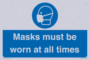 Masks must be worn at all times